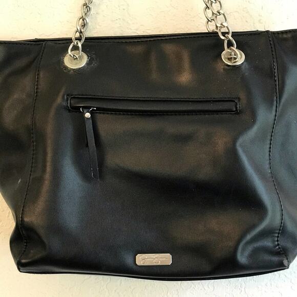 Jessica Simpson shoulder bag purse black bow white - Picture 8 of 9